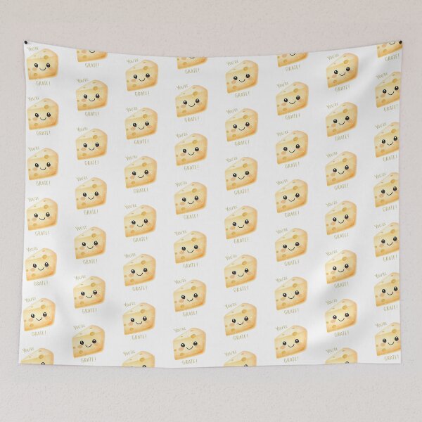 Item preview, Happy Cheese Slice “You’re Grate!” Cute Food Pun Illustration designed and sold by Moodune.