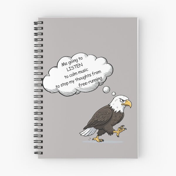 Item preview, Cartoon style Bald Eagle Calm Music Meme – Stop Racing Thoughts Listen to Relax Funny, humor designed and sold by digitalbitcraft.
