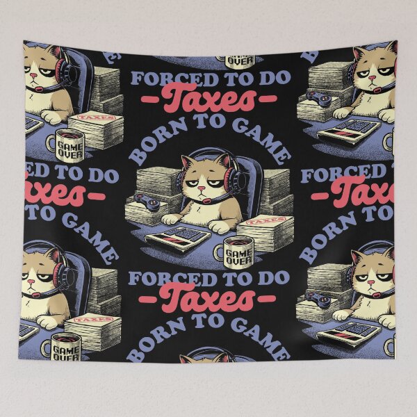 Item preview, Cat Gamer Taxes - Nerd Quote Gift designed and sold by Studio Mootant.
