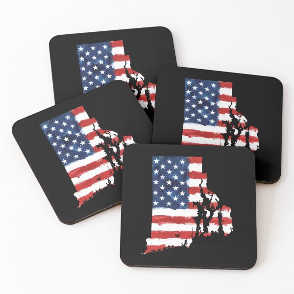 Item preview, Rhode Island Stars & Stripes State Silhouette – Distressed Americana designed and sold by Paper Drip.