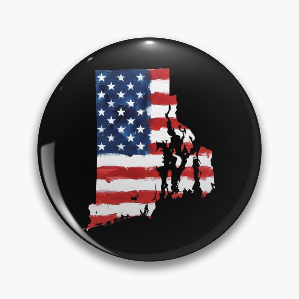 Item preview, Rhode Island Stars & Stripes State Silhouette – Distressed Americana designed and sold by Paper Drip.