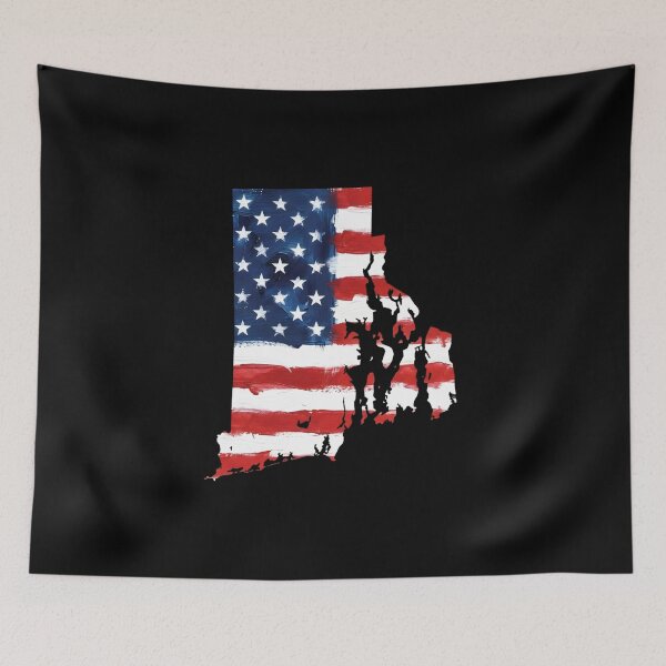 Item preview, Rhode Island Stars & Stripes State Silhouette – Distressed Americana designed and sold by Paper Drip.