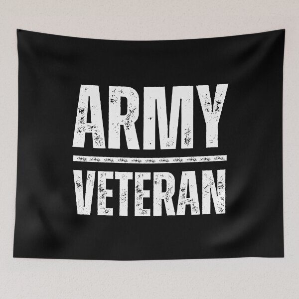 Item preview, Army Veteran – Rugged Military Tribute Design white worn look font designed and sold by GFamilyC.
