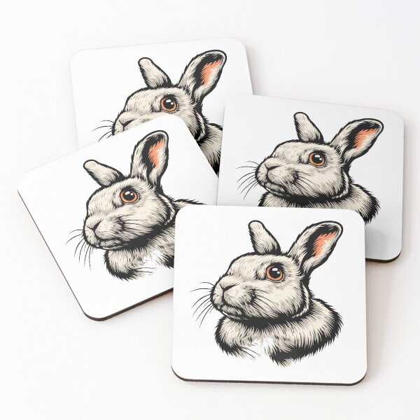 Item preview, Red-Eyed Rebel: Stylized Rabbit with Attitude designed and sold by ForeverPrintsOK.