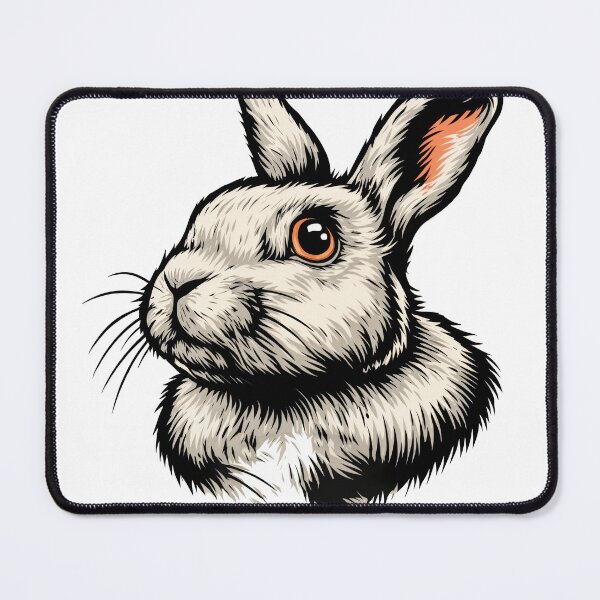 Item preview, Red-Eyed Rebel: Stylized Rabbit with Attitude designed and sold by ForeverPrintsOK.