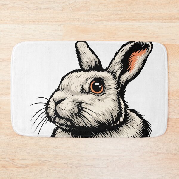 Item preview, Red-Eyed Rebel: Stylized Rabbit with Attitude designed and sold by ForeverPrintsOK.