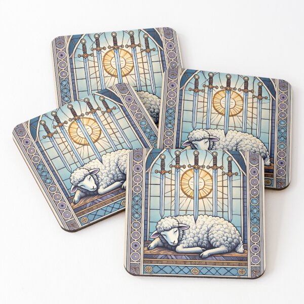 Item preview, Sheepism – Four of Swords Tarot Card designed and sold by Thpoar.