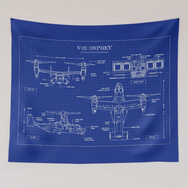 Item preview,  V-22 Osprey: Tilt-Rotor Military Aircraft (Blueprint - Horizontal) designed and sold by BGALAXY.