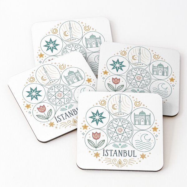 Item preview, Minimalist Istanbul Symbols Design | Tulip, Mosque, Sea, and Star Art   designed and sold by asliberry.