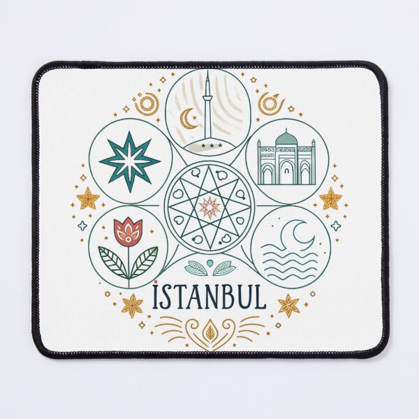 Item preview, Minimalist Istanbul Symbols Design | Tulip, Mosque, Sea, and Star Art designed and sold by asliberry.