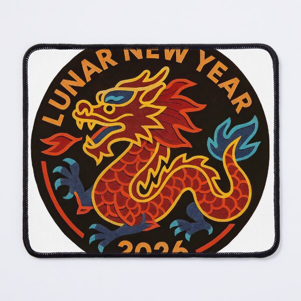 Item preview, Circular emblem with dragon, Lunar New Year text and 2026 date designed and sold by Creative88Art.