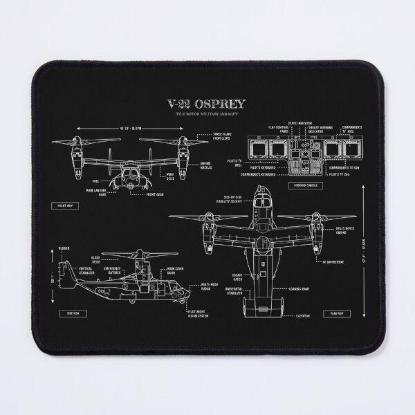 Item preview, V-22 Osprey: Tilt-Rotor Military Aircraft (White Stencil, No Background- Horizontal) designed and sold by BGALAXY.