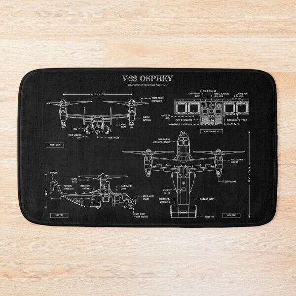 Item preview, V-22 Osprey: Tilt-Rotor Military Aircraft (White Stencil, No Background- Horizontal) designed and sold by BGALAXY.