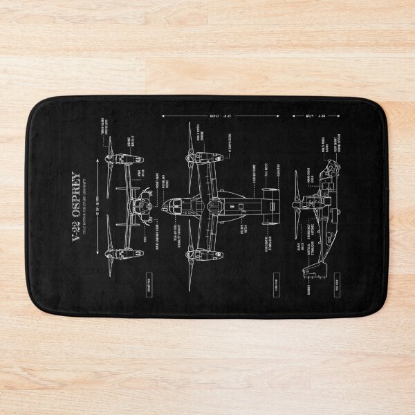 Item preview, V-22 Osprey: Tilt-Rotor Military Aircraft (White Stencil, No Background- Horizontal) designed and sold by BGALAXY.