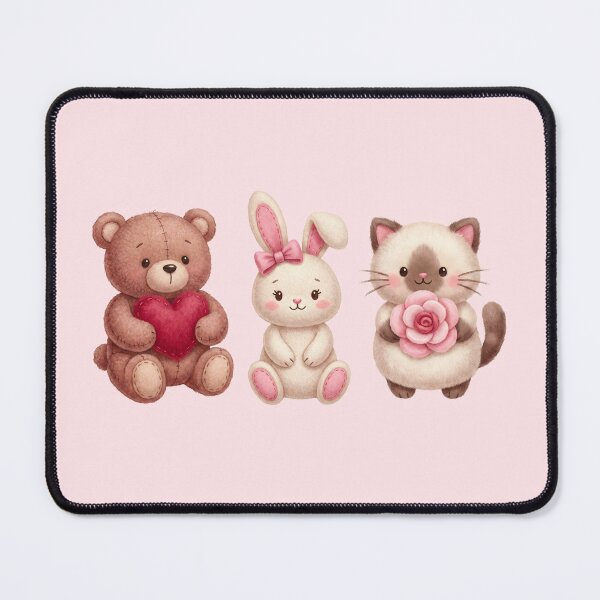 Item preview, Cute Watercolor Animal Friends - Bear, Bunny and Cat Trio designed and sold by SeGoArtDesign.