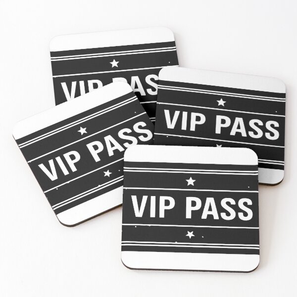 Item preview, Monochrome VIP pass ticket with stars and rounded rectangular panel designed and sold by Creative88Art.