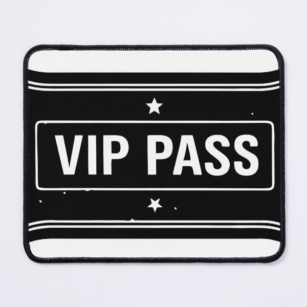 Item preview, Monochrome VIP pass ticket with stars and rounded rectangular panel designed and sold by Creative88Art.