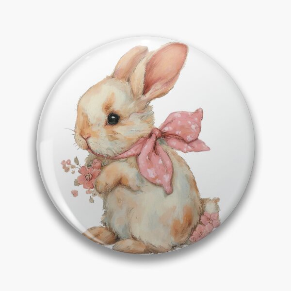 Item preview, floral bunni designed and sold by ArtInPi.
