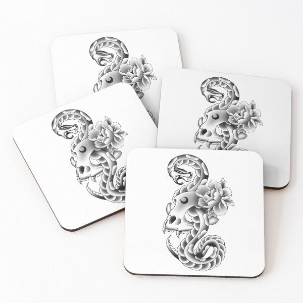 Item preview, Snake skull peony designed and sold by Lisko.ink.