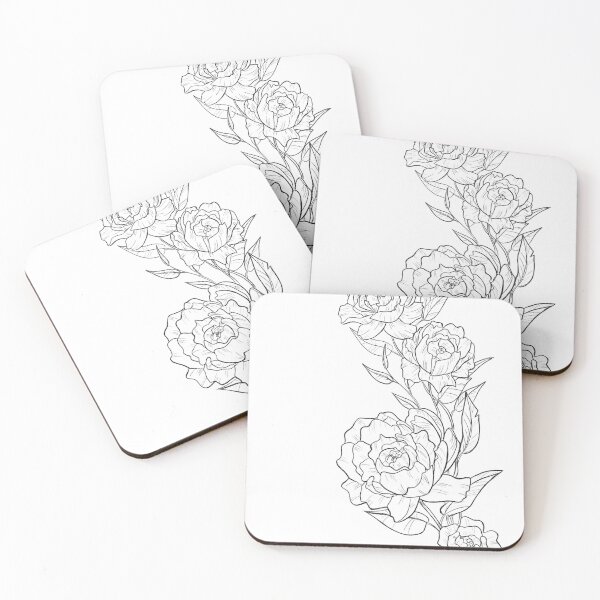 Item preview, Wild flower Bouquet lineart Drawing Sketch tatoo gifts for plant lovers designed and sold by HeavenStyleArt.