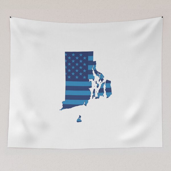 Item preview, Rhode Island USA Flag Silhouette – Stars and Stripes State Outline designed and sold by Paper Drip.