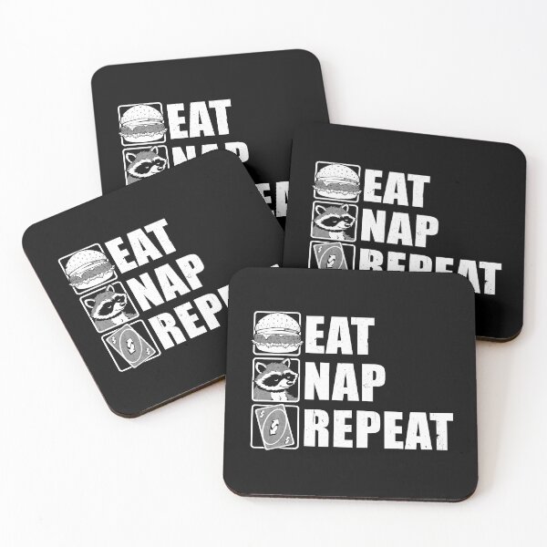 Item preview, Eat Nap Repeat - Cute Raccoon Gift designed and sold by Studio Mootant.