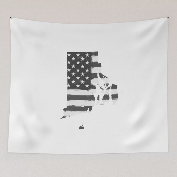 Item preview, Rhode Island State Stars & Stripes Silhouette – Black and White designed and sold by Paper Drip.