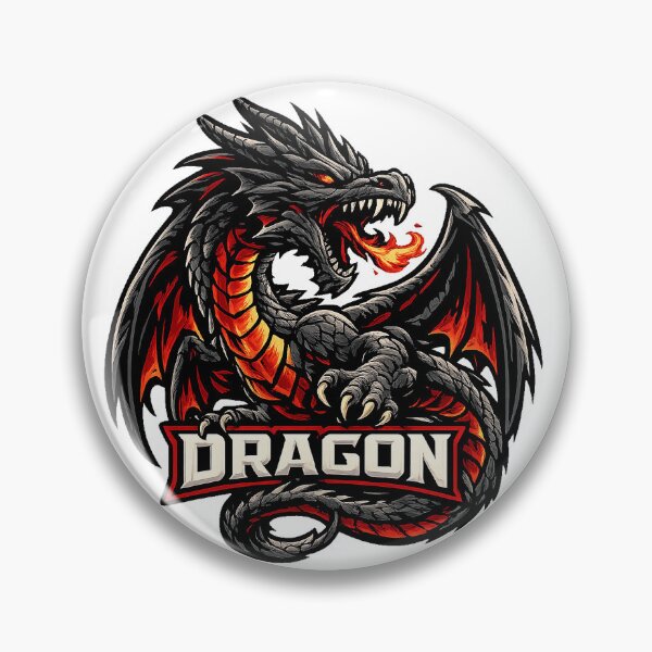 Item preview, Fire Dragon Emblem – Dark Fantasy Dragon Logo with Flames designed and sold by RobiCom.