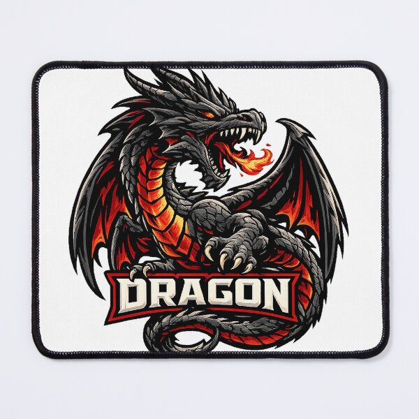 Item preview, Fire Dragon Emblem – Dark Fantasy Dragon Logo with Flames designed and sold by RobiCom.