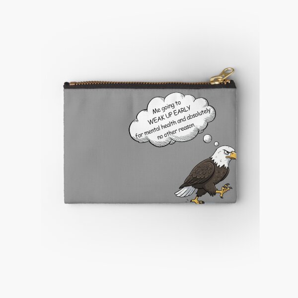 Item preview, Cartoon style Bald Eagle Wake Up Early Meme – Funny Mental Health Morning Routine designed and sold by digitalbitcraft.