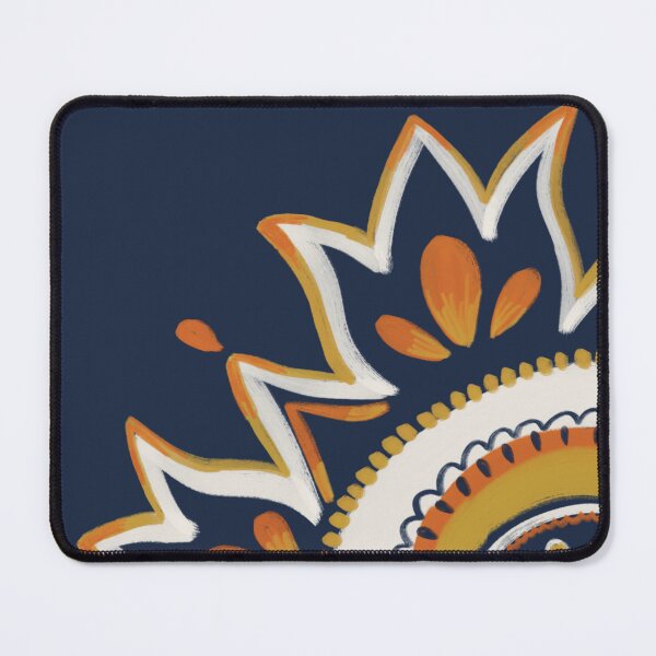 Item preview, Boho Mandala Corner Design in Navy and Gold designed and sold by M Uzumyemez.