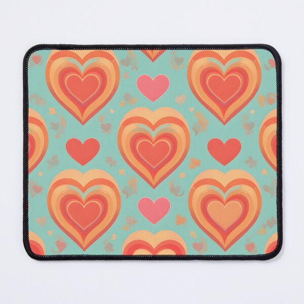 Item preview, Retro Groovy Hearts Pattern - 70s Valentine Love Design Coral Mint LGBTQ Inclusive designed and sold by Amplify-n-Co.