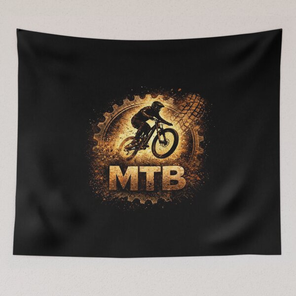 Item preview, MTB Downhill Rider – Gritty Mountain Bike Gear Silhouette Art designed and sold by Fextreme.