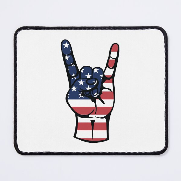 Item preview, American Flag Rock On Hand Sign designed and sold by MarshallStickerX.