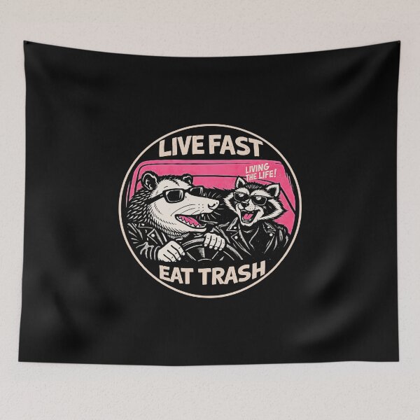 Item preview, Copy of Funny Possum Raccoon Live Fast Eat Trash Street Cats Squad designed and sold by gear-posters.