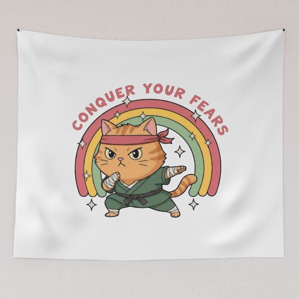 Item preview, Conquer Your Fears Ninja Cat Martial Arts designed and sold by Emmatshirt1.