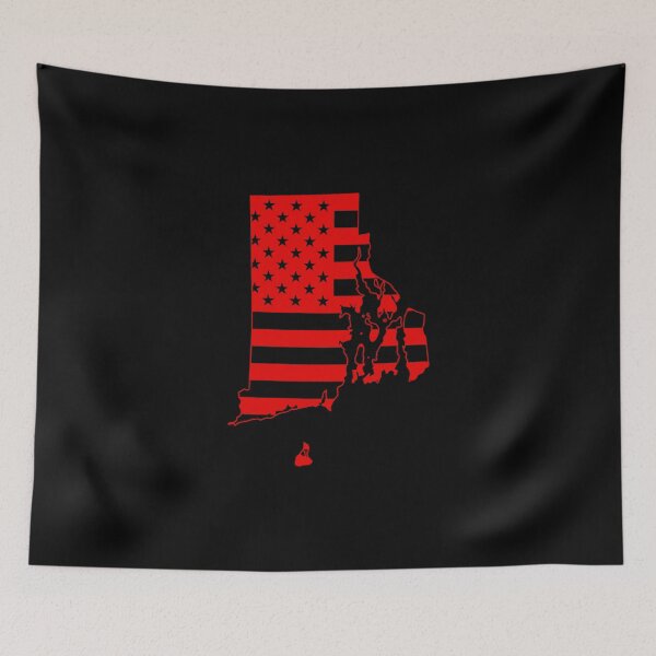 Item preview, Rhode Island USA Flag Silhouette – Stars and Stripes State Outline designed and sold by Paper Drip.