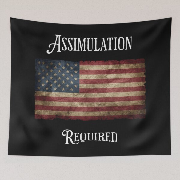 Item preview, Assimilation Required – Distressed American Flag Design designed and sold by TiffanysTidBits.