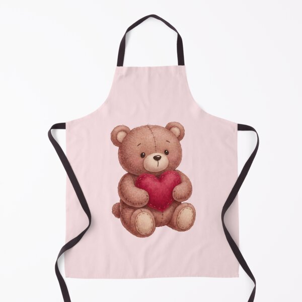Item preview, Watercolor Brown Teddy Bear Holding Heart - Cute Valentine Plushie designed and sold by SeGoArtDesign.