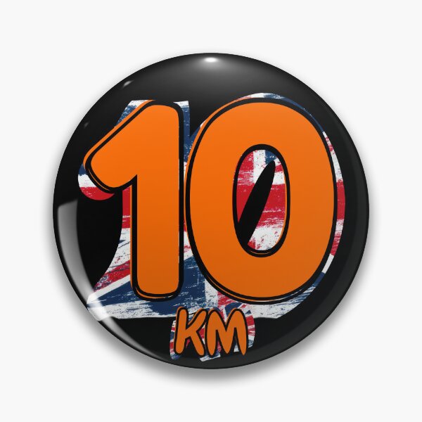 Item preview, 10KM Running Achievement - United Kingdon - Electric Orange designed and sold by NineSevenFour.
