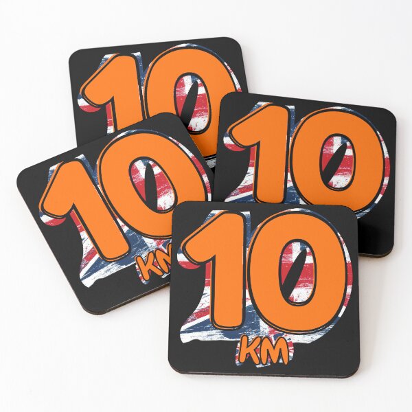 Item preview, 10KM Running Achievement - United Kingdon - Electric Orange designed and sold by NineSevenFour.