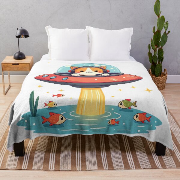 Artikelvorschau, Kawaii-Angelkatze, Alien-UFO-Entführung entworfen und verkauft von EmiBarDesign.