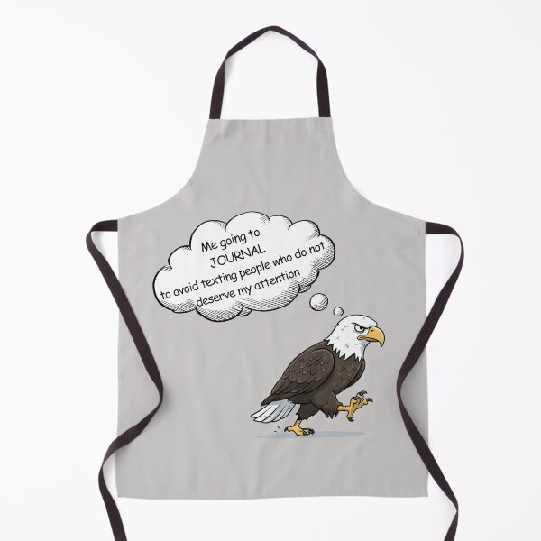 Item preview, Cartoon style Bald Eagle Journal Meme – Avoid Texting People Who Don't Deserve Attention designed and sold by digitalbitcraft.