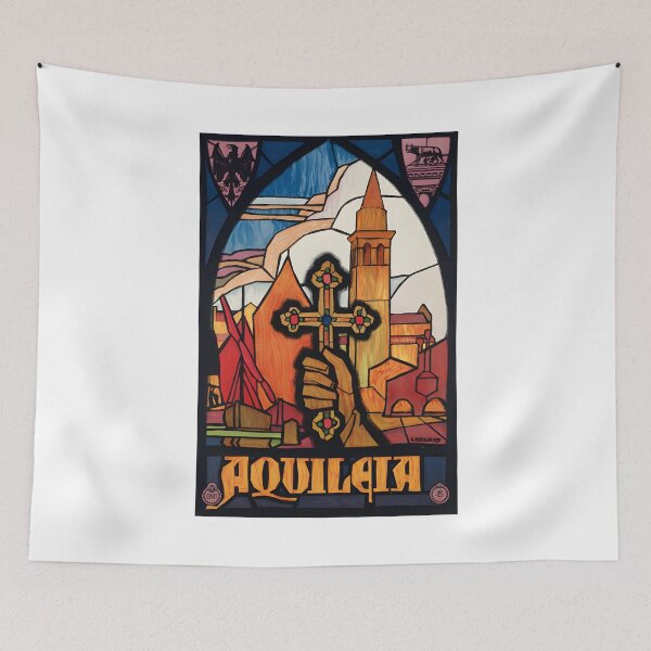 Item preview, Aquileia: Vintage Italian Tourism Stained Glass Poster designed and sold by CharlieDesings.