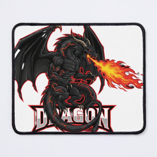 Item preview, Raging Fire Dragon Mascot – Dark Fantasy Gaming Emblem designed and sold by RobiCom.
