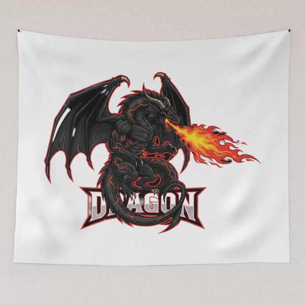 Item preview, Raging Fire Dragon Mascot – Dark Fantasy Gaming Emblem designed and sold by RobiCom.