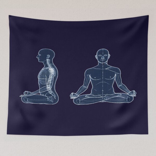 Item preview, Meditation Anatomy Blueprint - Yoga Lotus Pose Schematic designed and sold by Dakson Design - Fantasy Art.