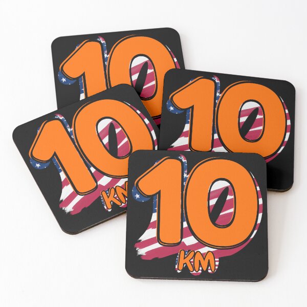 Item preview, 10KM Running Achievement - United States - Electric Orange designed and sold by NineSevenFour.