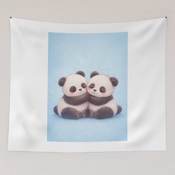 Item preview, Cute Panda Love – Adorable Couple Panda Illustration for Comfort & Positivity designed and sold by ArtByKapil.