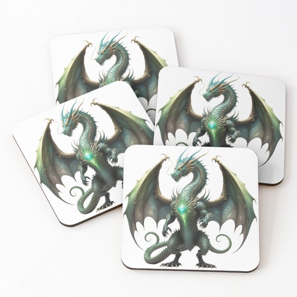 Item preview, Emerald Arcane Dragon Guardian – Mystic Fantasy Creature Art designed and sold by RobiCom.